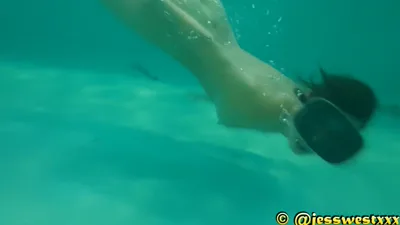 Jess West goes wild in the nude, getting wet and wild with nudity and snorkeling