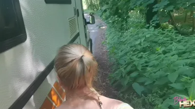 MaryBerry's outdoor POV: glasses-wearing Maryberry gets eyeglass-wearing on campervan
