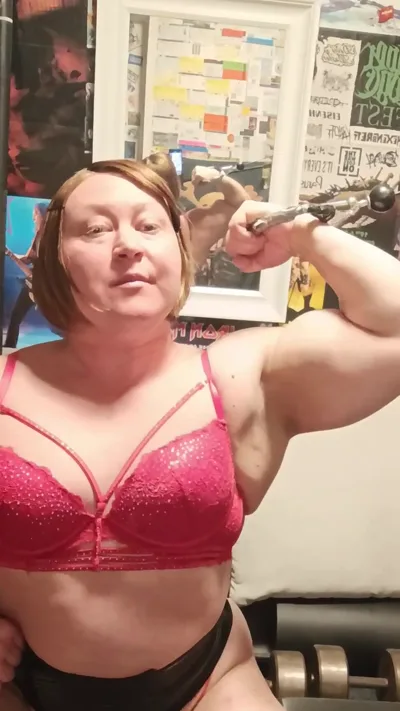 Watch Anna K Powerlifter dominate and train you in red latex underwear in exclusive solo training video onlyfans can view!