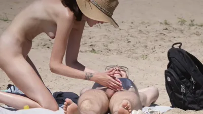 Hidden Zone caught on hidden camera upskirt voyeurizing in beachcabin
