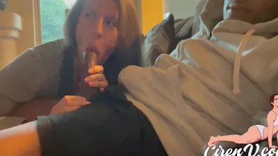 Watch TheUnlimitedGroup Wife suck and stroke a BBC on the couch