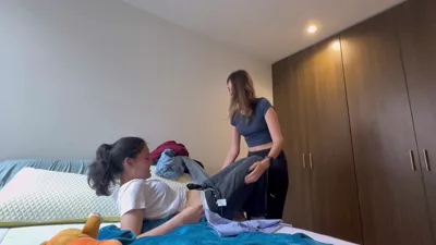 ScarlettandChanel humiliates her slave with steamy slavetraining & manyvids
