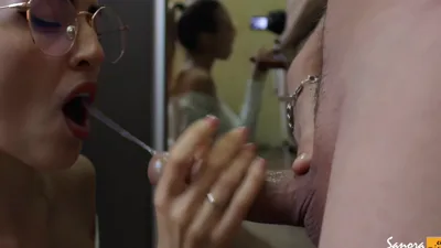 Watch Sanora take it deep in her throat and get a facial like never before!