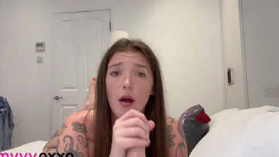 Amyyyoxxo gets her tight pussy drilled by her stepbrother's big dildo and filled with cum