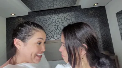 Kiara and Amanda Belmont dominate & lick each other's faces in hot solo clip