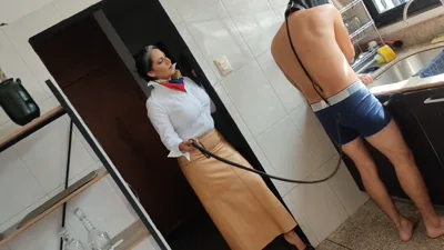 Hot Latin babes in high heels dominate their slave with their feet in kinky fetish clip