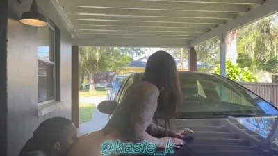 Kasie K gets banged in the car by a BBC bull