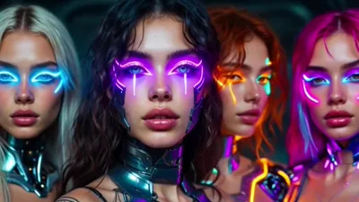 FantasyZone's stunning faces animated in Cyberpunk music video