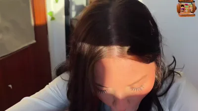 18-year-old Russian girl DaLoresLovee gets a facial and handjob from a lucky dude on Pornhub