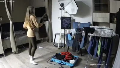 Miranette's quickie undressing caught on cam - caught on tape!