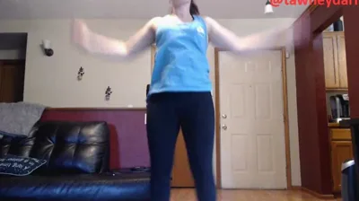 Tawney Naked Squats & Jumping Jacks in Gym - Full Video