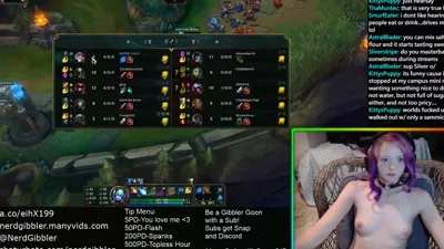 Nerdy League Streamer uses Hitachi to pleasure her small tits live