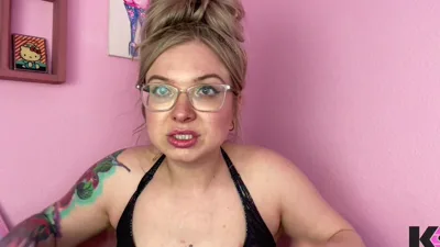 Kaiia Eve Yawning and her wide-opened eyes get watery and wet with pleasure