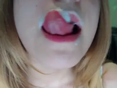 Amateur Russian babe Mix enjoys solo oral sex with a stranger