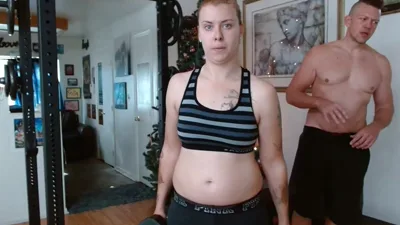 JamiestoneXXX's Live Hit it Hard 12 - Part 1: Fitness, Freeweights & Realcouple