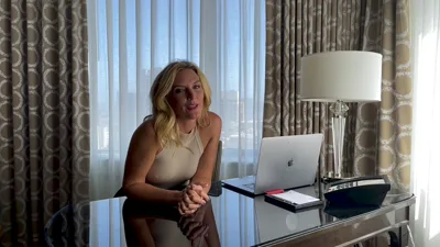 Naughty secretary Mona Wales cheats on her husband with virtual sex and risky creampie