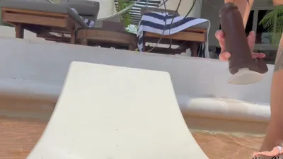 TheUnlimitedGroup gets her pussy drilled by a massive BBC while poolside