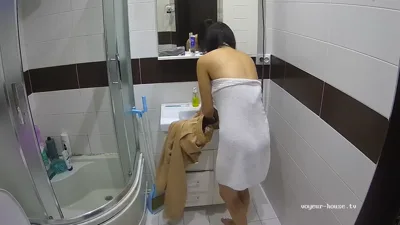 Daniella, Andreza & Horacio shower in a steamy shower after hot sex on Realm6_cam110_ daniella