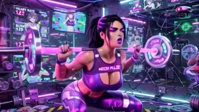FantasyZone's Fitness Animation: Brunette Sfw Gets Fit with Fitness Gym Fun