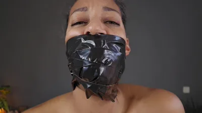 GoldenLace dominates in a kinky bondage fetish with a huge mouthgag