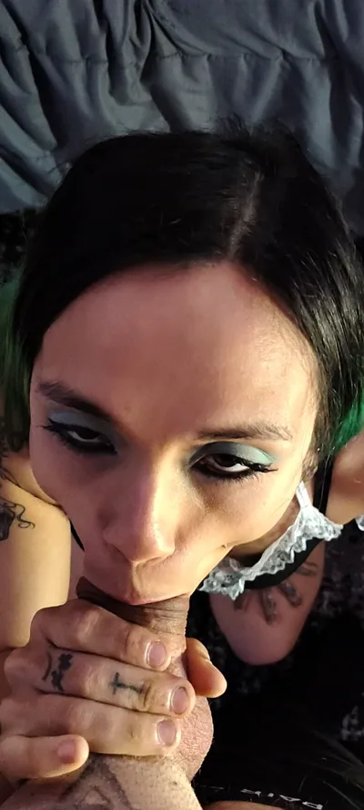 Watch Savage Siren maidfetish on knees and give head like a pro in POV