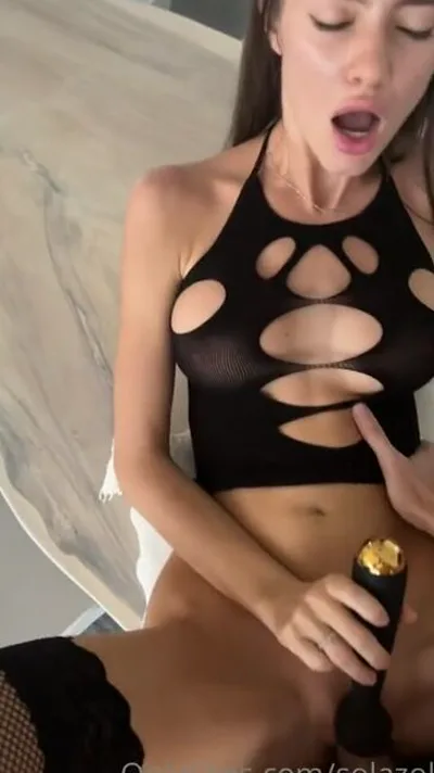 SolaZola's tight pussy gets destroyed in a hardcore dildo orgy