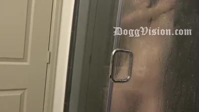 DoggVisionXL's Small Tits Amazon strokes her cock & takes it deep in the ass