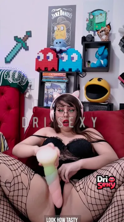Watch Dri Sexy Suck on a Massive Dildo like a Pro