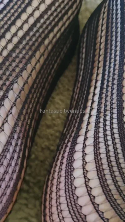 The flawless 20 dominates in real solo video with real fishnets and heels