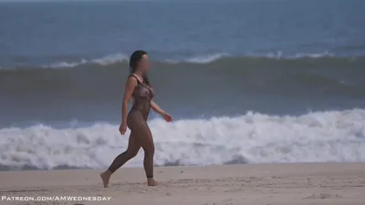 Watch Nude Beach LFFiruzi tease & undress in public with her big tits bouncing