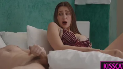 Stepmom Kiss Cat makes stepson lick her pussy for a hot fuck in bed