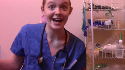 Nerdgibbler enjoys a naughty nurseplay with a microdick
