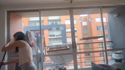 ScarlettandChanel humiliates herself & her employee with a hot cleaning fetish