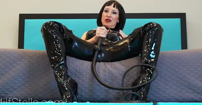 Milf Stella dominates and worships her booty slave with a variety of booty play and sex games