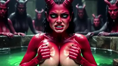 Angry demon with huge boobs Ai animation in fantasyzone 342 - manyvids pool party with busty brunettes!