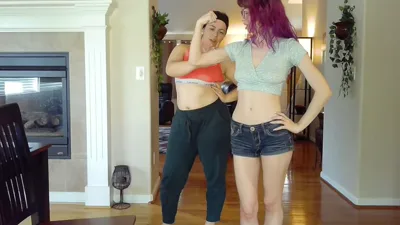 Tawney Muscle Worship Two Girl Jealousy with Muscular Women in Pectoral Muscularity