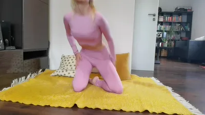 MaryBerry gets naughty with yoga & toys in a wild solo session