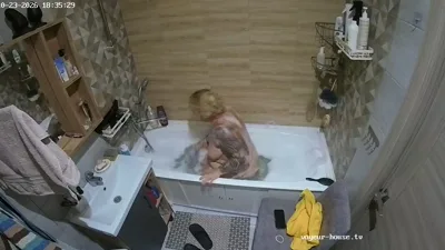 Vica & Henry get naked in the shower, watch while she gets a good soaking