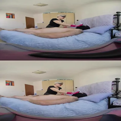 Mature gloves CFNM tease and denial: Virtual Reality POV with Mature Cunt