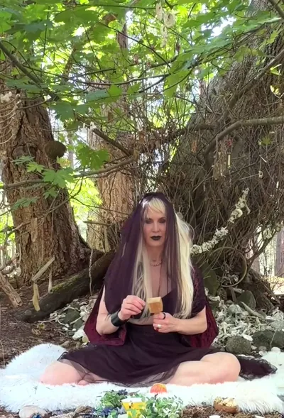 Goddesssevera dominates with her feet and real fetish in this hot solo video at the Bone Tree in the forest
