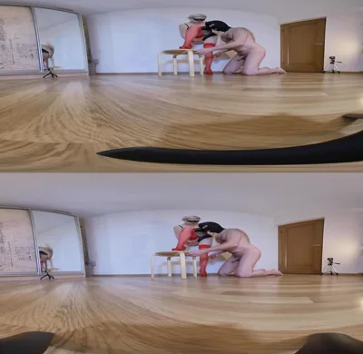 Mature cunts get their feet and legs nailed in VR stocking and nylon legjob video