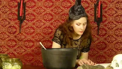 Sally Franklin gets a raw surprise in her Cauldron while pees and urinates like a witch