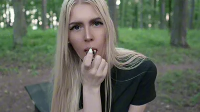Paradise Jessie Sneaky outside anal play with anal beads and butt plug