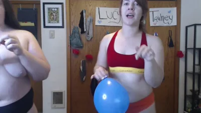 Tawney and Lucy share an inflatable fetish for balls-deep lesbian action