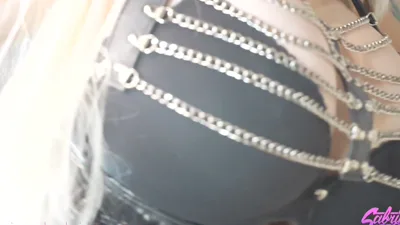 Sabrina Sabrok's BDSM outfit is a total work of art, featuring massive tits, giant boobs, and a huge hugetit