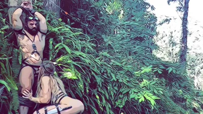Secretcrush dominates young Hunter in bikini during the Apocalypse