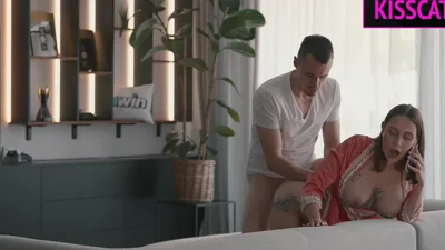 Stepmom Kisses Stepson While Husband's Away - Homevideo with Bigtits MILF