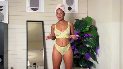 MissFluo's black lingerie makes her ass and hairy bush transparent on ManyVids