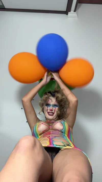 Valerysweet humiliates her clown audience with her feet and clown fetish