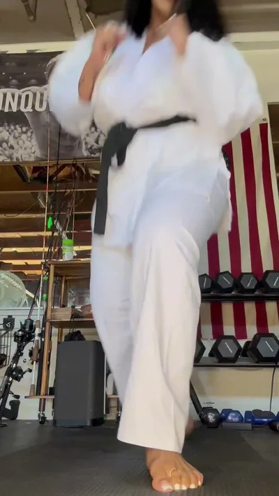 Exclusive femdom domination with kinky Caribbeansolez - Onlyfans video with Karate Feet JOI & HD Vertical view
